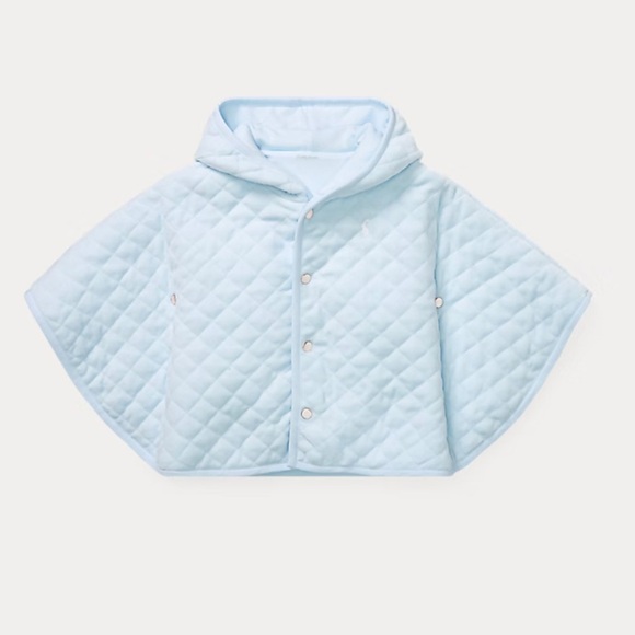 Ralph Lauren Other - Ralph Lauren Quilted Velour Hooded Cape 9 mo Beryl Blue
